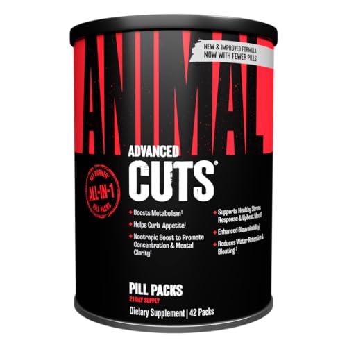 Animal Cuts – All-in-one Complete Fat Burner Supplement with Thermogenic and Metabolism Support - Energy Booster, Raspberry Ketones and Thyroid Complex – 42 Count, (Pack of 1)