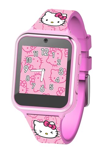 Accutime Hello Kitty Pink Educational Learning Touchscreen Kids Smart Watch - Toy for Girls, Boys, Toddlers - Selfie Cam, Learning Games, Alarm, Calculator, Pedometer & More (Model: HK4185)