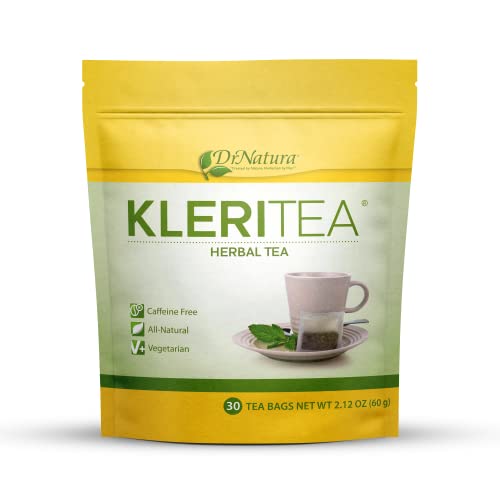 DrNatura KleriTea Herbal Tea, Caffeine-Free Herbal Tea for Gentle, Effective Bowel Stimulation - All Natural & Vegetarian, 30 Day Supply