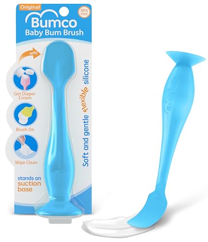 Bumco Diaper Cream Spatula - BPA-Free Butt Paste Diaper Cream Applicator, Soft & Flexible Diaper Rash Cream Applicator, Butt Spatula Baby, Mom-Invented Diaper Bag Essentials (Blue)