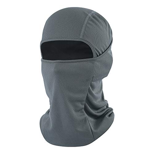 Balaclava Face Mask Adjustable Windproof UV Protection Hood (US, Alpha, One Size, Grey)