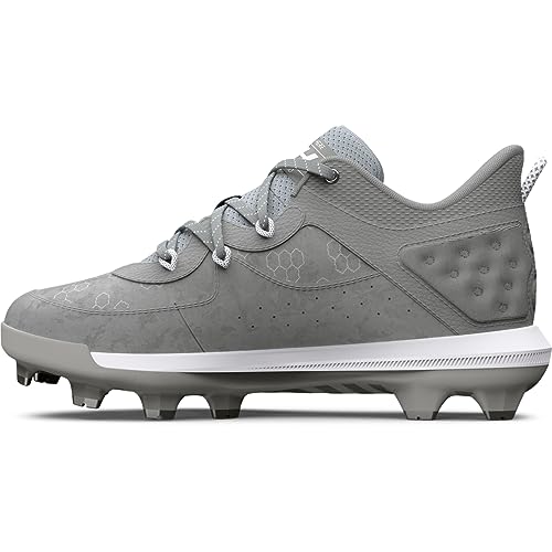 Under Armour Boy's Harper 8 TPU JR Shoe, (101) Baseball Gray/Baseball Gray/White, 5.5 Big Kid