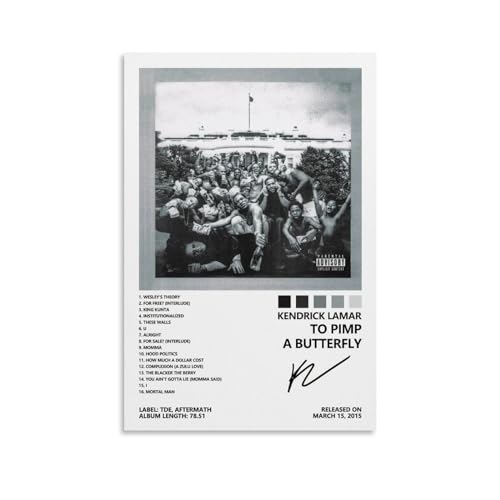 Kendrick Poster Lamar To Pimp A Butterfly Album Cover Poster for Bedroom Aesthetic Canvas Art Wall Decor 12x18inch(30x45cm)