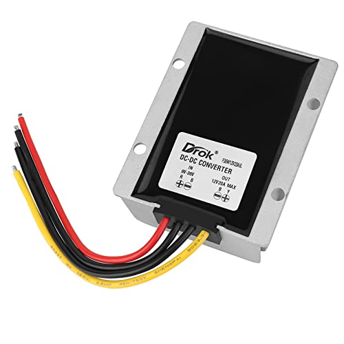 DROK Boost Buck Converter 9V-36V to 12V 20A 240W Aluminium Shell Waterproof Auto Step Up Down Voltage Regulator 12V Volt Transformer for Car Audio Solar Power System LCD Television LED Display Screen