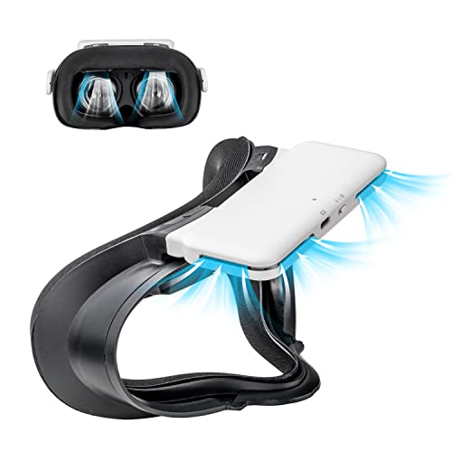 MVIIOE for Meta Quest 2, Quest 2 Face Cushion with Air Cooling Fan Adjustable 2 Speed Comfortable repalcement Quest 2 Facial Interface Relieve Lens Fogging and Hot Air