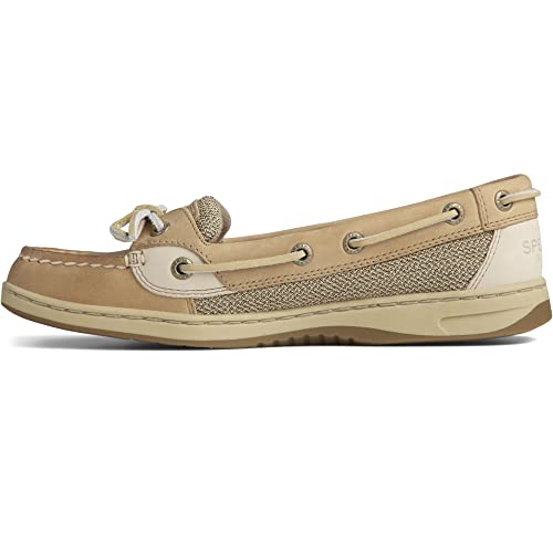 Sperry Womens Angelfish Boat Shoe, Linen/Oat, 8.5