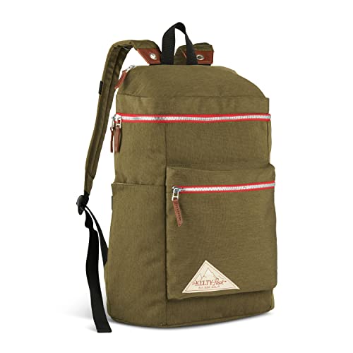 Kelty Delano 21L - Origins Collection Backpack, 21L Daypack with Classic Design, Padded Laptop Sleeve with External Access, TSA Carry On Friendly, Vegan Leather Accents, 2023 (Burnt Olive)