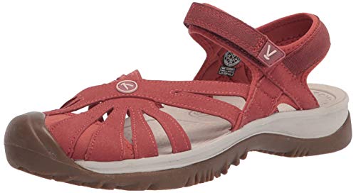 KEEN Women's Rose Casual Closed Toe Sandals, Redwood, 8