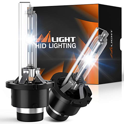 Nilight D4S HID Bulbs, 6000K Diamond White D4S Replacement Super Bright High Low Beam D4S HID Headlight Bulb, 2-Pack…