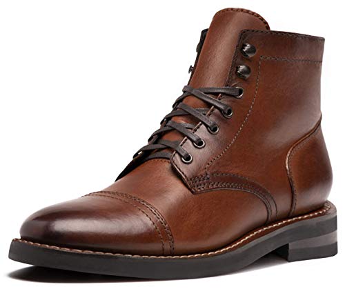 Thursday Boot Company Men’s Captain Cap Toe Leather Boots, Brandy, 9.5