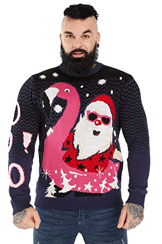 Men`s Ugly Christmas Sweater Unisex Women`s Funny Novelty Santa Pullover for Party 21018-ma Large