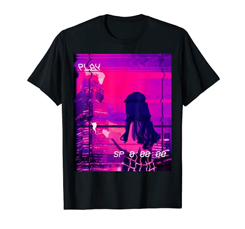 Aesthetic Vaporwave Anime Sad Girl Smoking Tokyo Cigarette T-Shirt