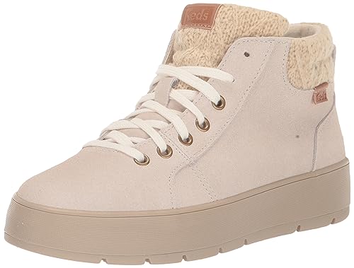 Keds Tahoe Boot, Boot Womens, Oatmeal Suede Cable Knit, 8 Medium