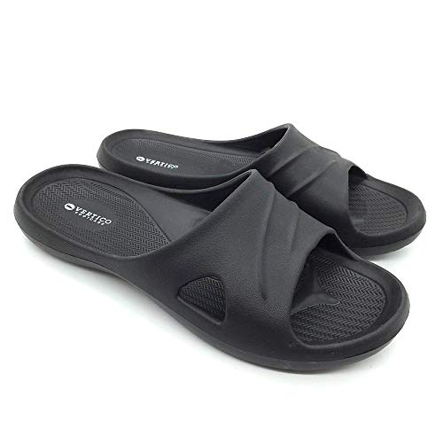 Vertico - Men's V-Spa Shower Sandal | Comfortable and Waterproof Slide On Sandal - Black (11 US)