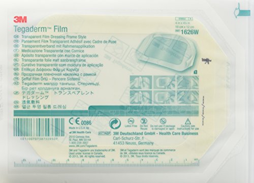 Rescue Essentials - 3M Tegaderm Transparent Film Dressing - 4' x 4 3/4' - 10 Count (Pack of 1), White, Green
