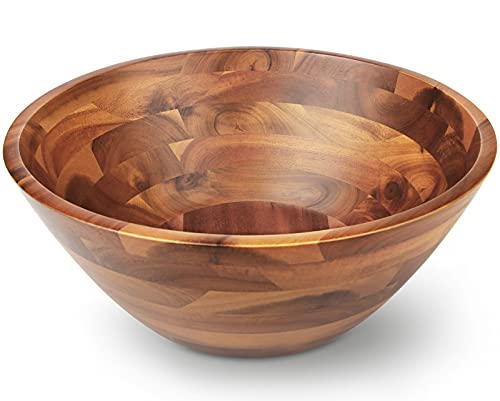 AIDEA Acacia Wood Serving Bowl for Fruits or Salads, 11' Diameter x 4.5' Height, Wooden Single Salad Bowl