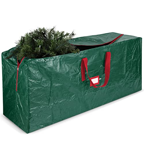 Jumbo Christmas Tree Storage Bag - Fits 9 ft. Tall Christmas Trees - Durable Reinforced Carry Handles, Dual Zippered Storage Containers - Waterproof Xmas Tree Bag Protects from Dust, Moisture & Insect