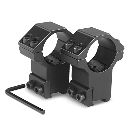 Modkin 1 Inch Dovetail Scope Rings, High Profile Scope Mount for 11mm Dovetail Rails -2 Pieces (One has Stop pin)