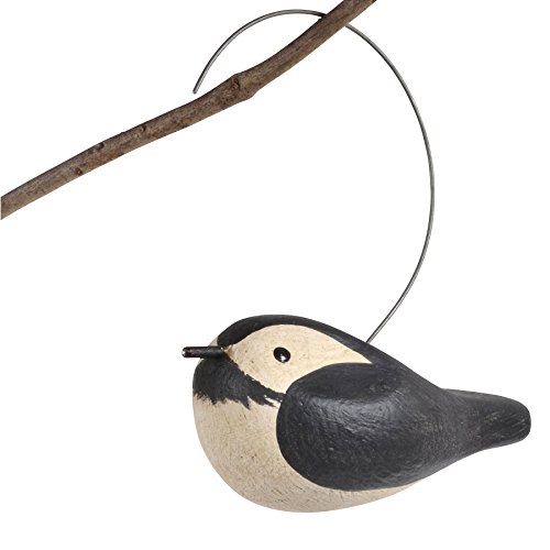The Painted Bird by Richard Morgan Carved Black Caped Chickadee Hanging Decoy