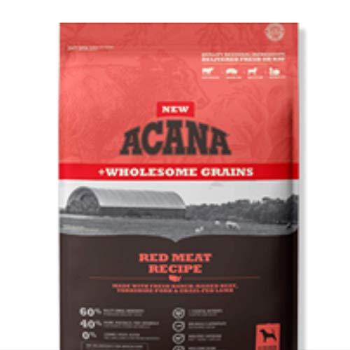 ACANA Red Meat Wholesome Grains Dry Dog Food Formula 4 Pound Bag (New)