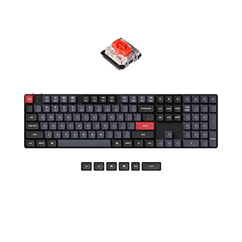 Keychron K5 Pro Hot-swappable Ultra-Slim Custom Mechanical Keyboard, RGB Full Size QMK/VIA Programmable Wireless Bluetooth/USB Wired Keyboard for Mac Windows Linux - Low Profile Gateron Red Switch