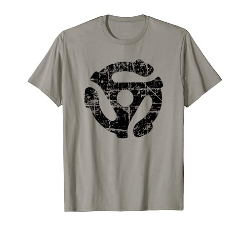 45 rpm Vinyl Record Adapter (Vintage Black) Turntable T-Shirt