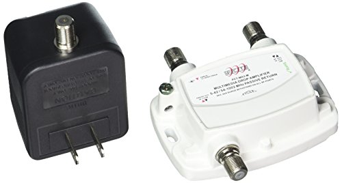 PCT PCT-MA2-M 5-42/54-1002 Mhz Passive Return Multimedia Drop Amplifier with PCT A-PA-1260315U 15V DC 250mA AC/DC Power Adapter - 3 coaxial ports