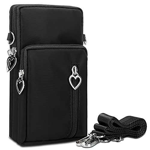 DOB SECHS Crossbody Wallet,Crossbody Bags for Women,phone purse,Shoulder Strap Wallet Pouch, for Women Mini Crossbody Sports Cell Phone Purse-Black