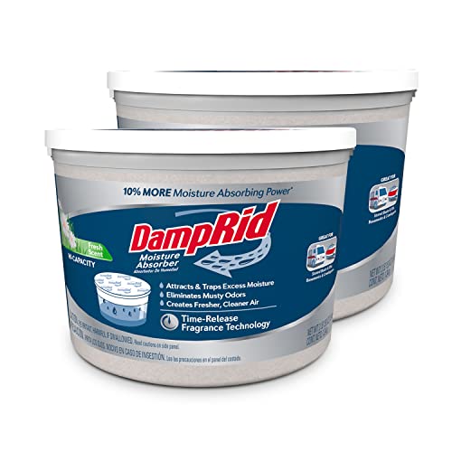 DampRid Hi-Capacity Moisture Absorber Bucket, 2 Pack — Fresh Scent, 2 lb. 15.5 oz.
