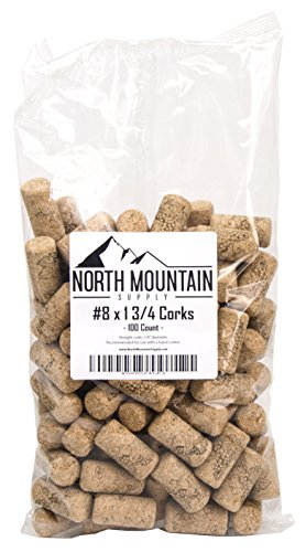 North Mountain Supply - NMS Amorim Grape #8 #8 Premium Natural Agglomerated Corks 7/8' x 1 3/4' - Bag of 100