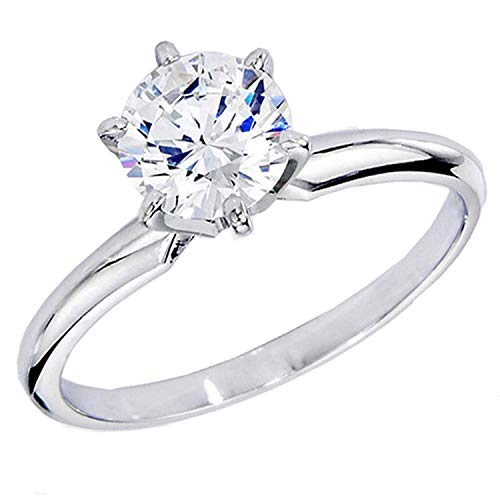 Dazzlingrock Collection IGI CERTIFIED 2 Carat (ctw) 14K Round Diamond Bridal Solitaire Ring 2 CT, White Gold, Size 8