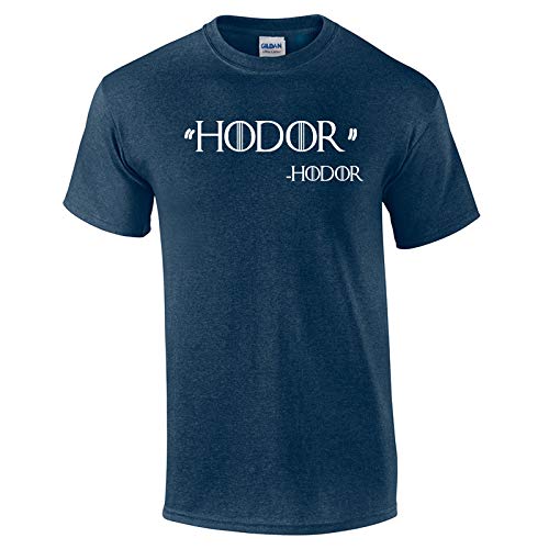 Swaffy Tees 109 Hodor Quote Funny Men’s T Shirt Heather Navy