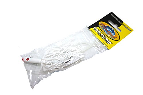 Tsunami Glass Minnow Teaser Fluke Jig w/Silicone Skirt 1/2oz White