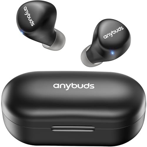 Anybuds True Wireless Earbuds Bluetooth 5.3 Waterproof Ear Buds CD-Quality Sound 30H Playback Built-in Mic Long Distance Connection in-Ear Wireless Earphones for Sports with Shocking Bass Effect