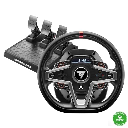 Thrustmaster T248X, Racing Wheel and Magnetic Pedals, HYBRID DRIVE, Magnetic Paddle Shifters, Dynamic Force Feedback, Screen with Racing Information (XBOX Series X/S, One, PC)