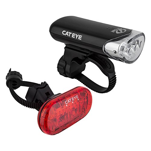 CATEYE, HL-EL135 Headlight and Omni 3 Rear Tail Light, LED Light Set for Bikes