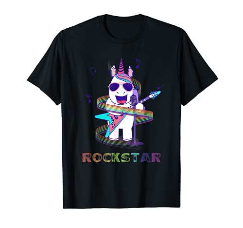 Unicorn Rock star Guitar Rockin' music singer Tee