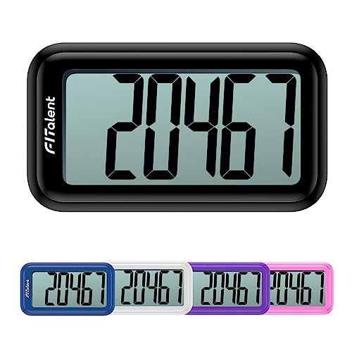 Pedometer for Walking, Super Portable Accurately Pedometer for Kids Women Seniors, 3D Step Counter for Walking, Digital Step Tracker with Clip Lanyard, Black