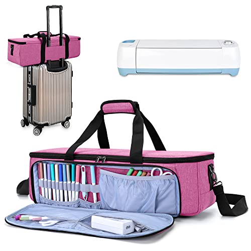 LUXJA Carrying Bag Compatible with Cricut Die-Cutting Machine and Supplies, Tote Bag Compatible with Cricut Explore Air (Air2) and Maker (Bag Only, Patent Design), Pink