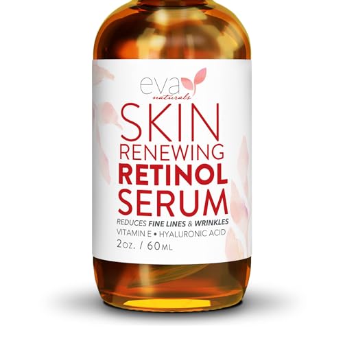 Eva Naturals Retinol Serum for Face with Hyaluronic Acid (Double Size 2 oz) - Anti Aging Serum Minimizes Fine Lines & Wrinkles, Improves Sun Damaged Skin & Fades Dark Spots