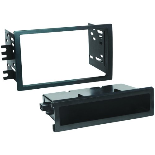 Scosche NN1643B Compatible with 2008-12 Nissan Titan ISO Double DIN & DIN+Pocket Dash Kit, Manual A/C Controls, Non-Navigation Black