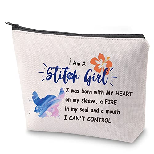 ZJXHPO Ohana Zipper Pouch Ohana Inspired Makeup Bag I Am a Ohana I Was Born With MY HEART On My Sleeve (ohana)