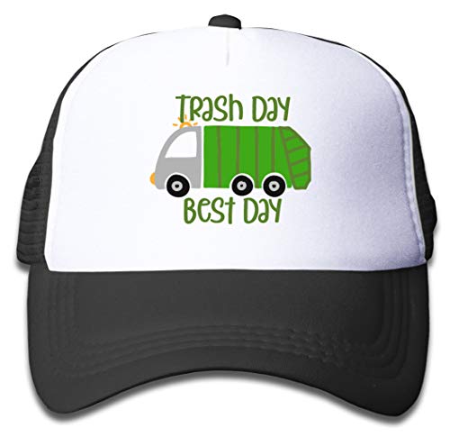 Trash Day Best Day I Love Trash Garbage Trucks Youth Adjustable Mesh Hats Baseball Trucker Cap for Boys and Girls (One Size, Trash Day Best Day)