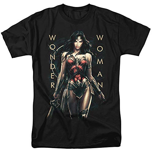 Wonder Woman Movie Armed and Dangerous Unisex Adult T-Shirt for Men and Women, Black, Medium