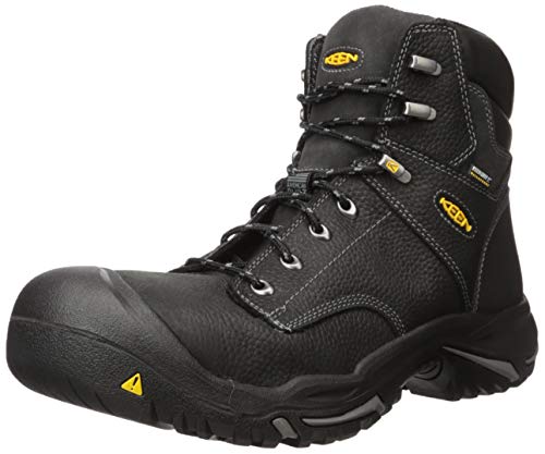 KEEN Utility Men's Mt Vernon 6' Steel Toe Waterproof Work Boot, Black/Black, 8.5 Medium US