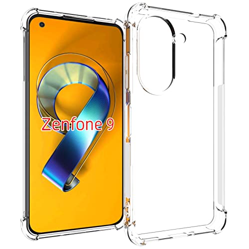USTIYA Case for ASUS Zenfone 9 /Zenfone 10 Clear TPU Four Corners Protective Cover Transparent Soft funda
