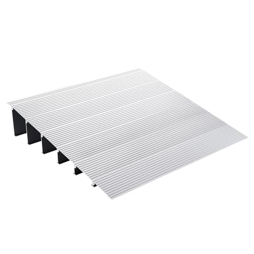 VEVOR Door Threshold Ramp, 6' Rise Door Ramp for Wheelchairs, Aluminum Threshold Ramp for Doorways Rated 800 lbs Load Capacity, Adjustable Threshold Ramp for Wheelchairs, Scooters, and Power Chairs
