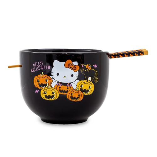 Sanrio Hello Kitty Pumpkins 20-Ounce Ramen Bowl and Chopstick Set