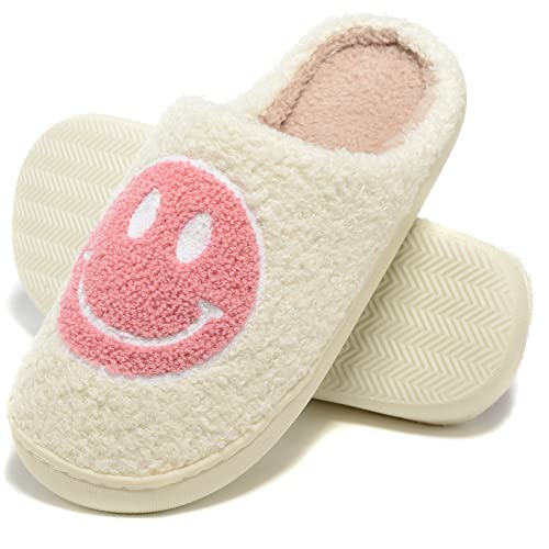 Retro Fuzzy Slippers for Women and Men - Soft, Warm, Non-Slip Couple Style Home Slide Slippers with Memory Foam