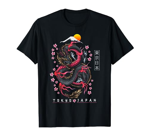 Japanese Aesthetic Dragon Tokyo Japan Manga Anime Asian 80’s T-Shirt
